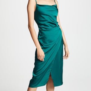 Re:Named | Green Silk Slip Dress, Size Medium
